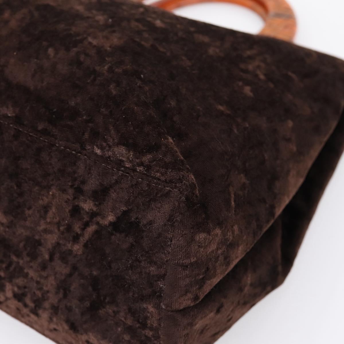 GIVENCHY Hand Bag Velor Brown Auth BA16185A