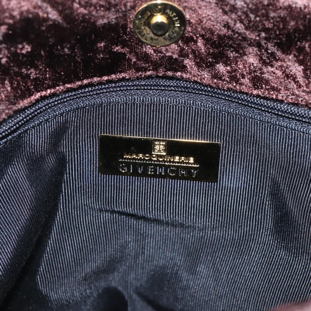 GIVENCHY Hand Bag Velor Brown Auth BA16185A