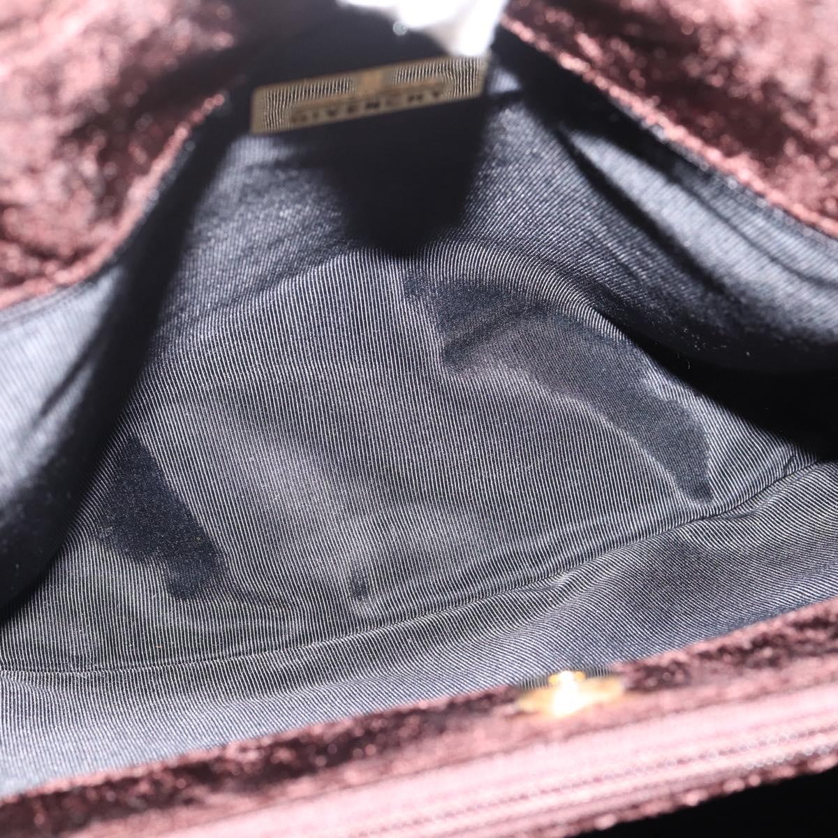 GIVENCHY Hand Bag Velor Brown Auth BA16185A