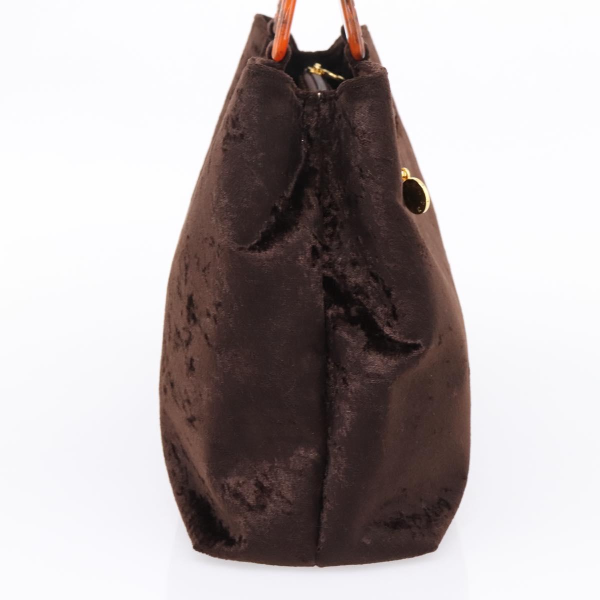 GIVENCHY Hand Bag Velor Brown Auth BA16185A