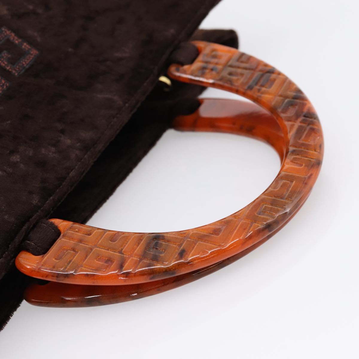 GIVENCHY Hand Bag Velor Brown Auth BA16185A