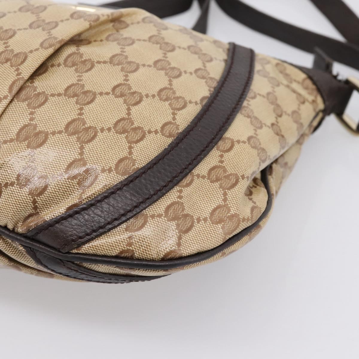 GUCCI GG Crystal Shoulder Bag Coated Canvas Outlet Beige 265691 Auth BA16190