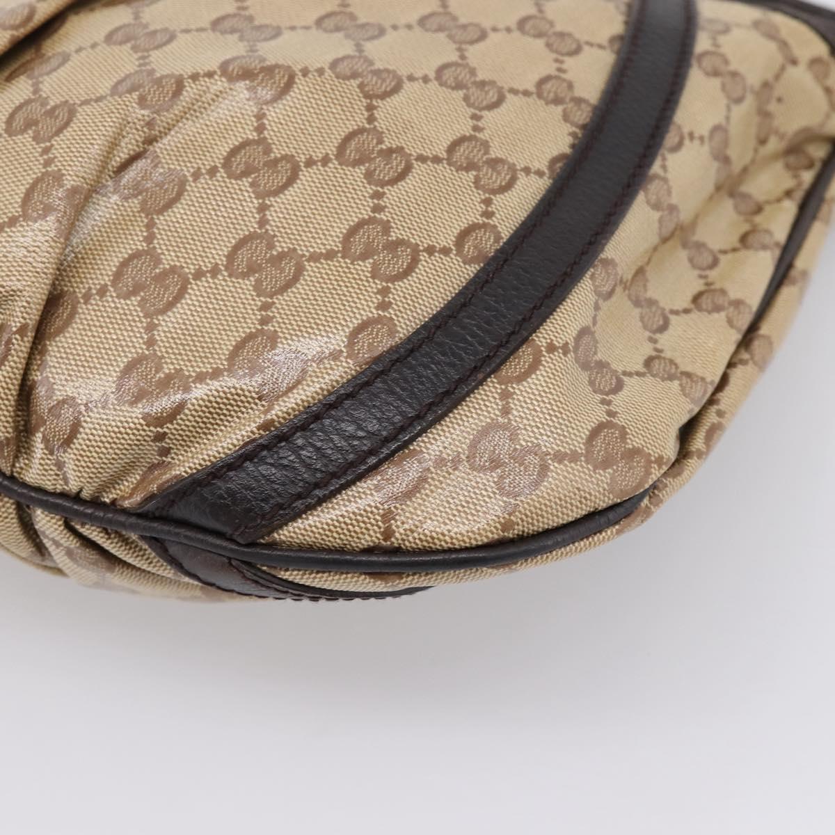 GUCCI GG Crystal Shoulder Bag Coated Canvas Outlet Beige 265691 Auth BA16190