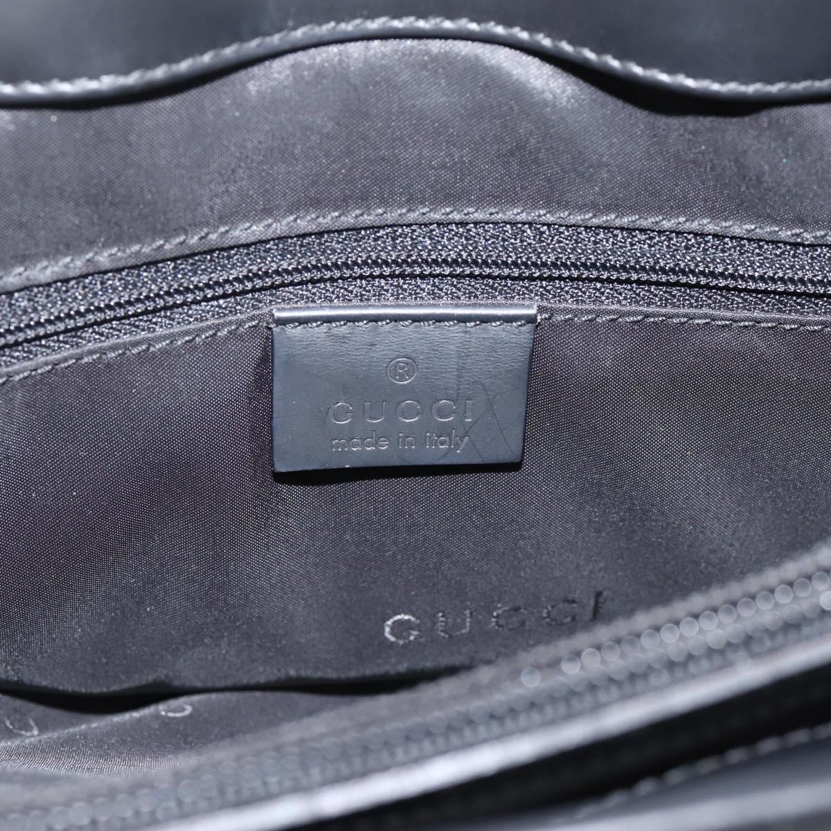 GUCCI Bamboo Hand Bag Leather 2way Black Silver 002 1016 Auth BA16192