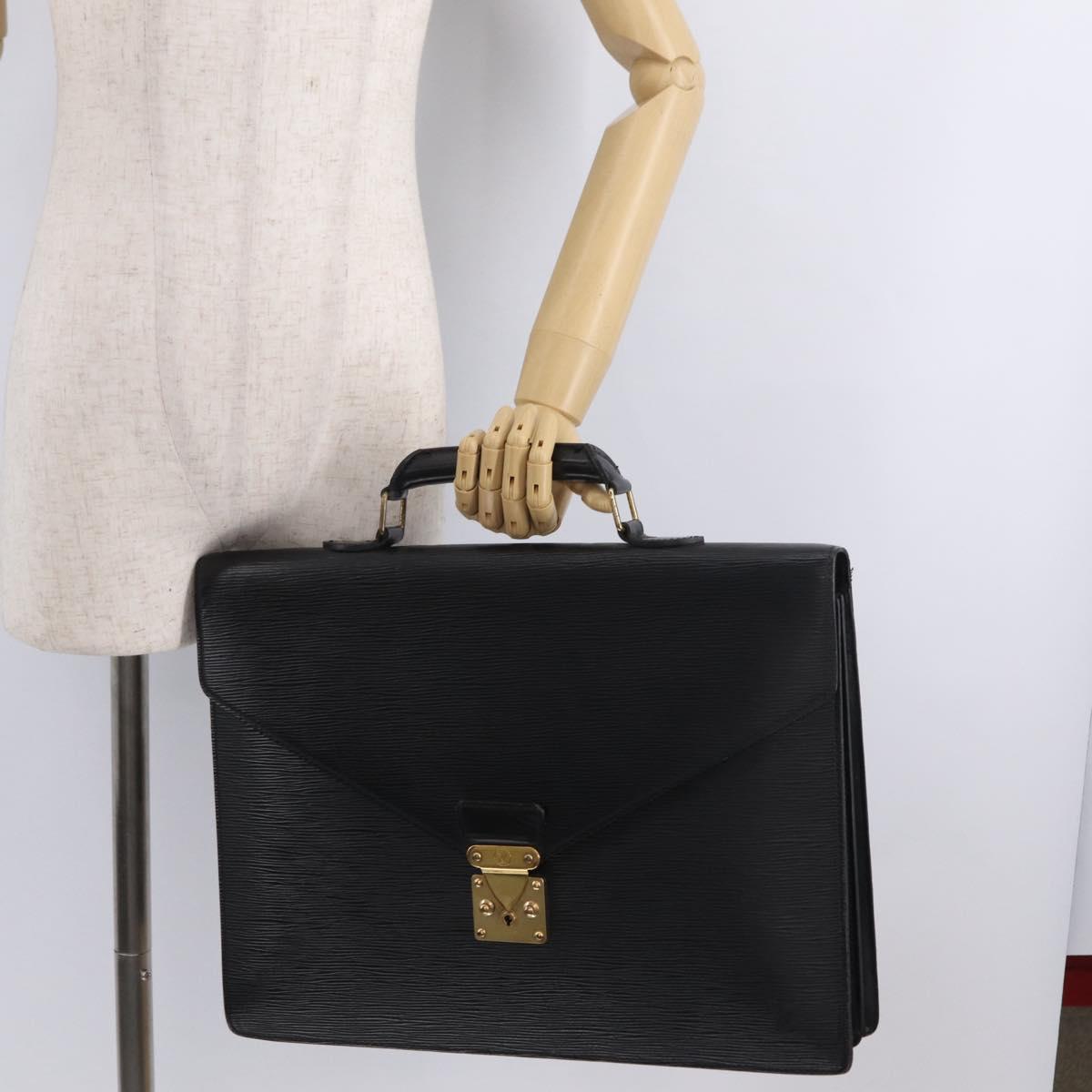 LOUIS VUITTON Epi Serviette Conseiller Briefcase Black M54422 LV Auth BA16193