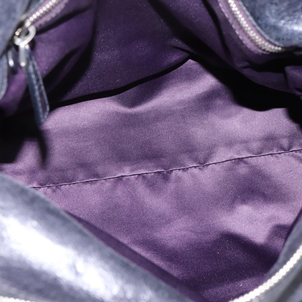 Miu Miu Vitter Lux Hand Bag Leather 2way Purple Silver Auth BA16195V
