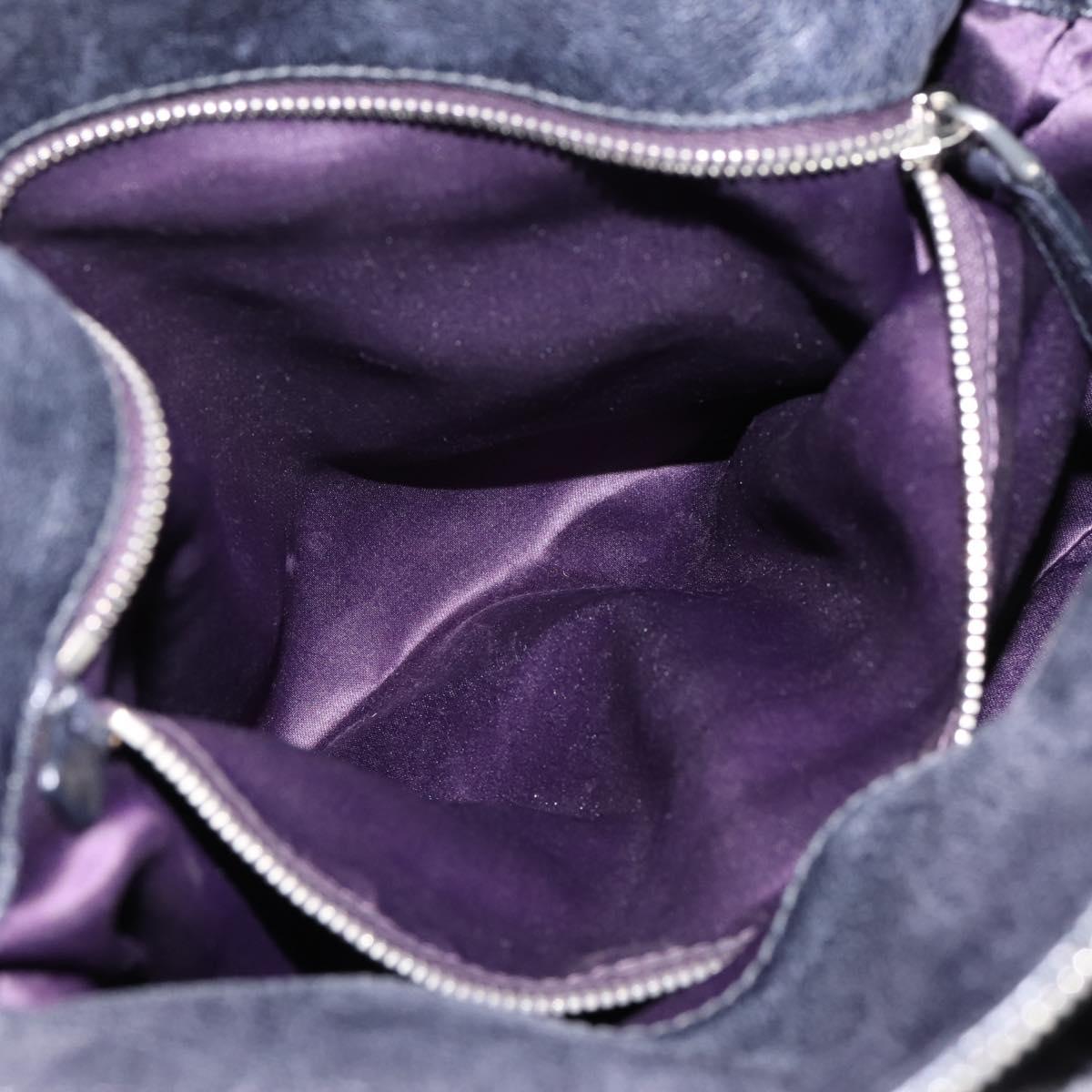 Miu Miu Vitter Lux Hand Bag Leather 2way Purple Silver Auth BA16195V