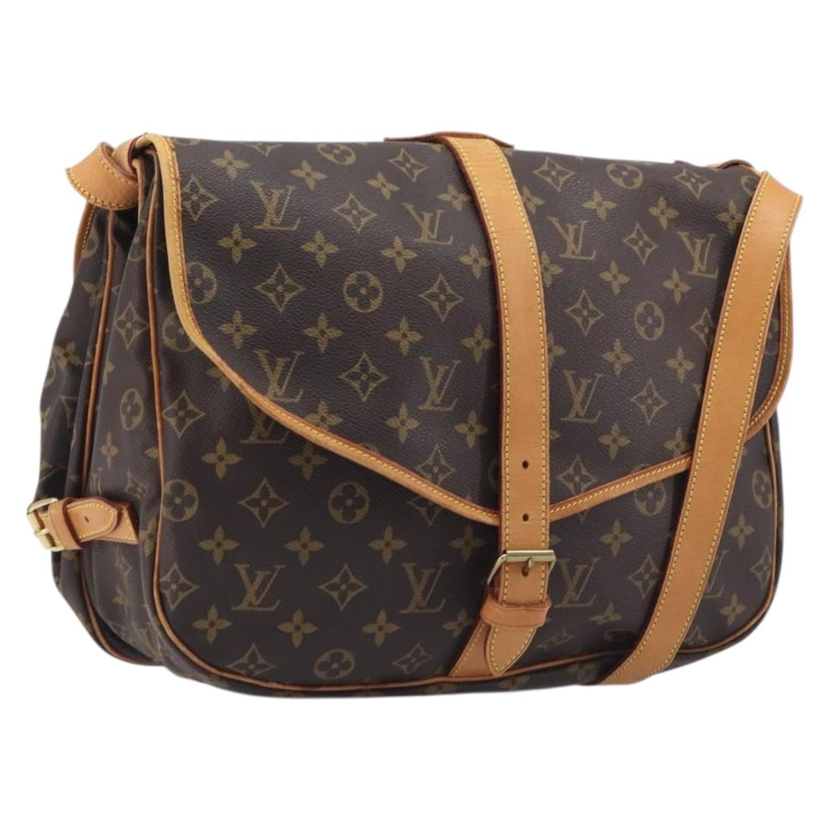 LOUIS VUITTON Monogram Saumur 35 Shoulder Bag M42254 LV Auth BA16197