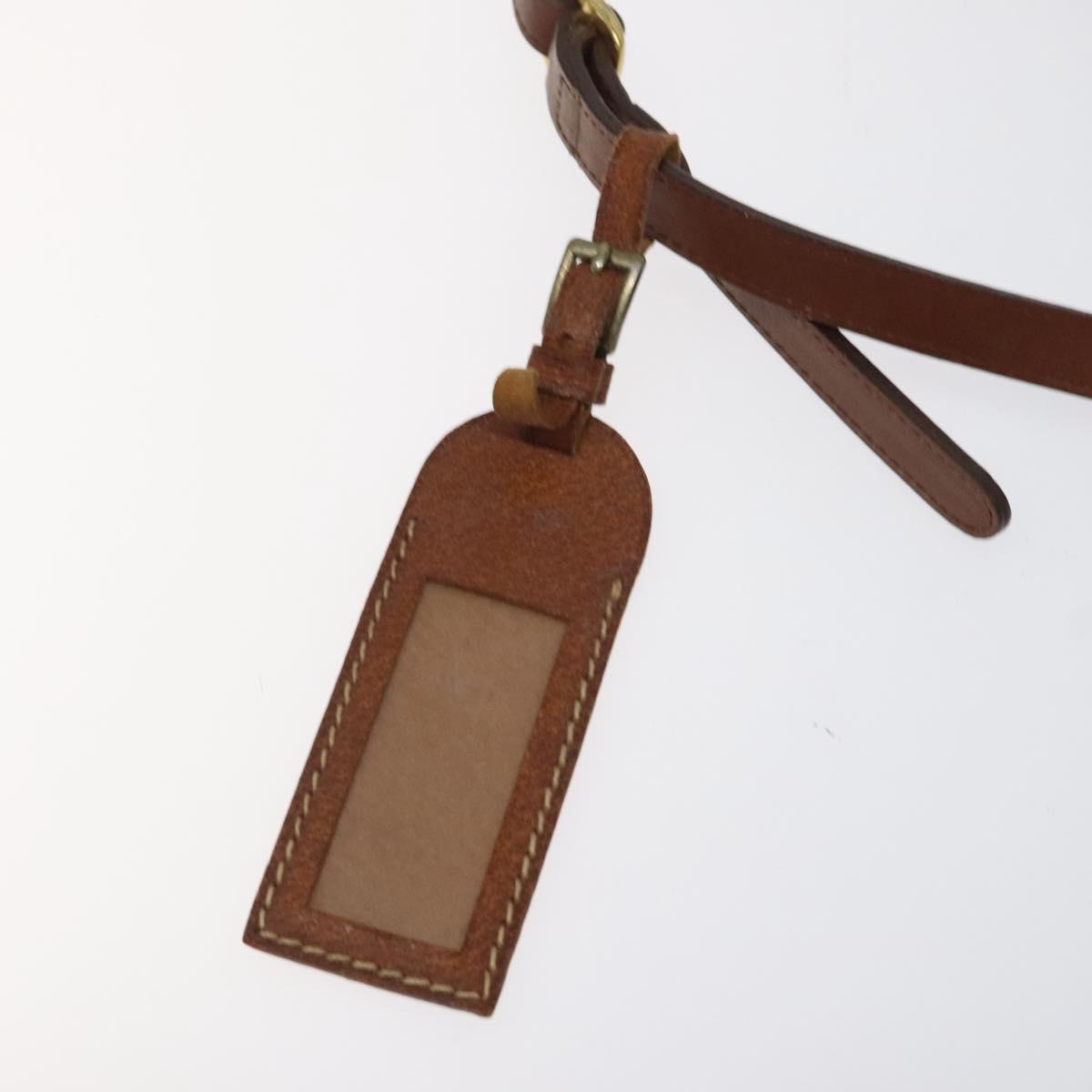 Burberrys Shoulder Bag Leather Brown Gold Auth BA1620