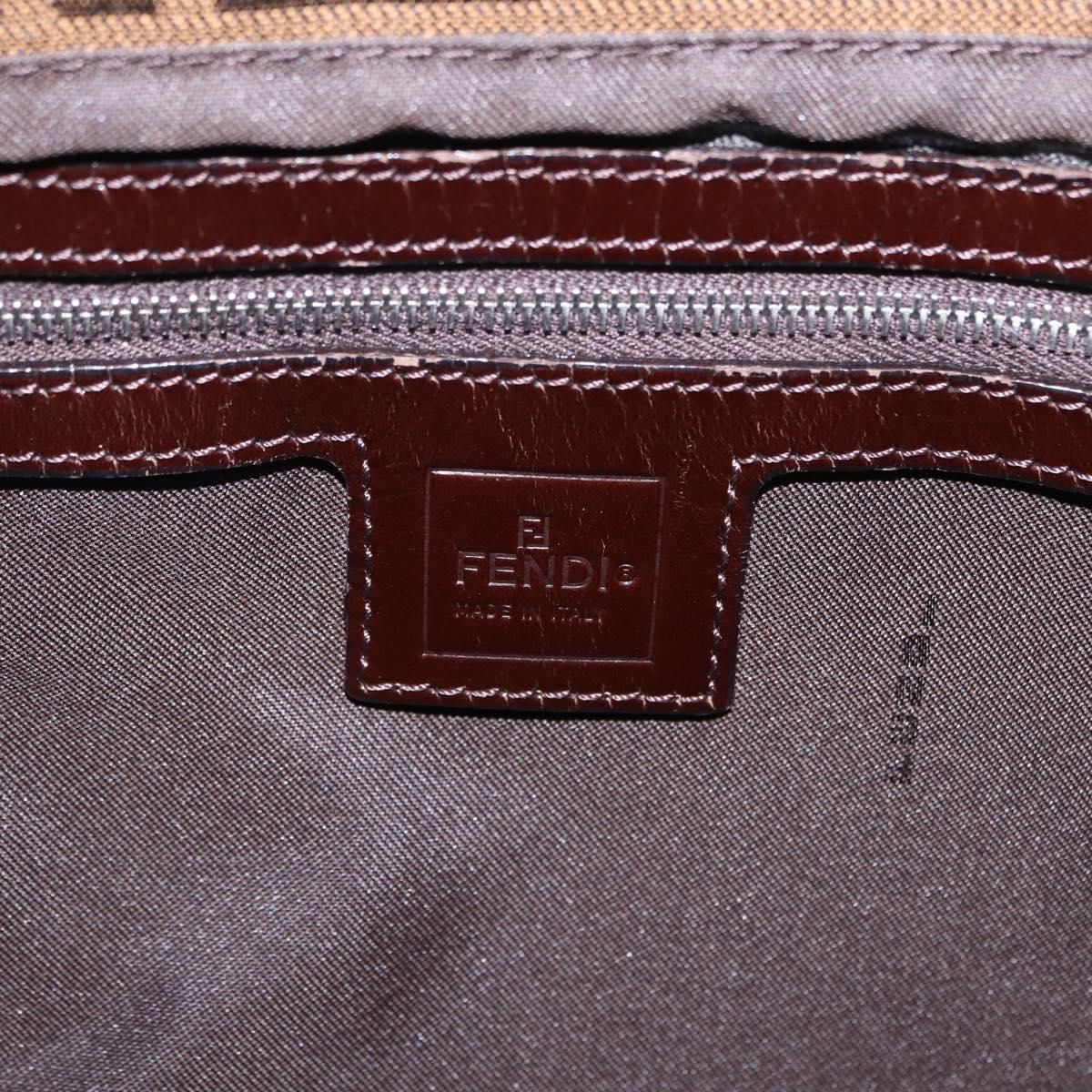 FENDI Zucca Canvas Mamma Baguette Shoulder Bag Black Silver Auth BA16204V