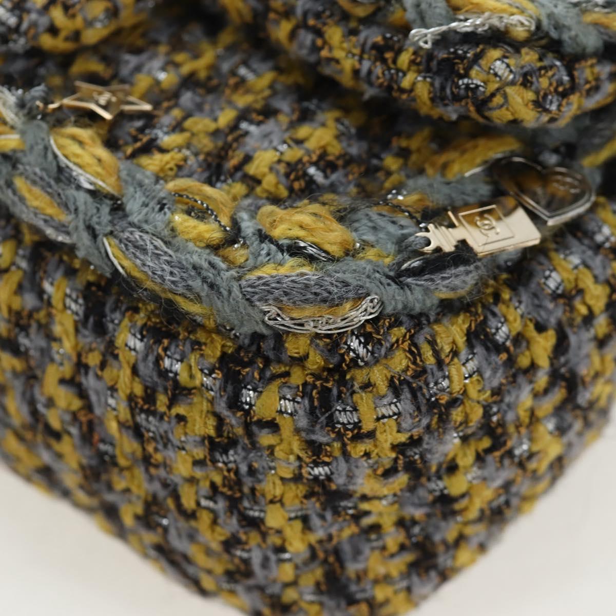 CHANEL Chanel 19 Chain Shoulder Bag Tweed Yellow Silver CC Auth BA16207SM
