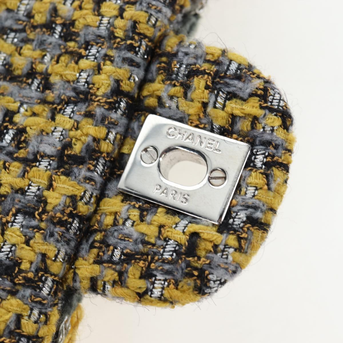 CHANEL Chanel 19 Chain Shoulder Bag Tweed Yellow Silver CC Auth BA16207SM