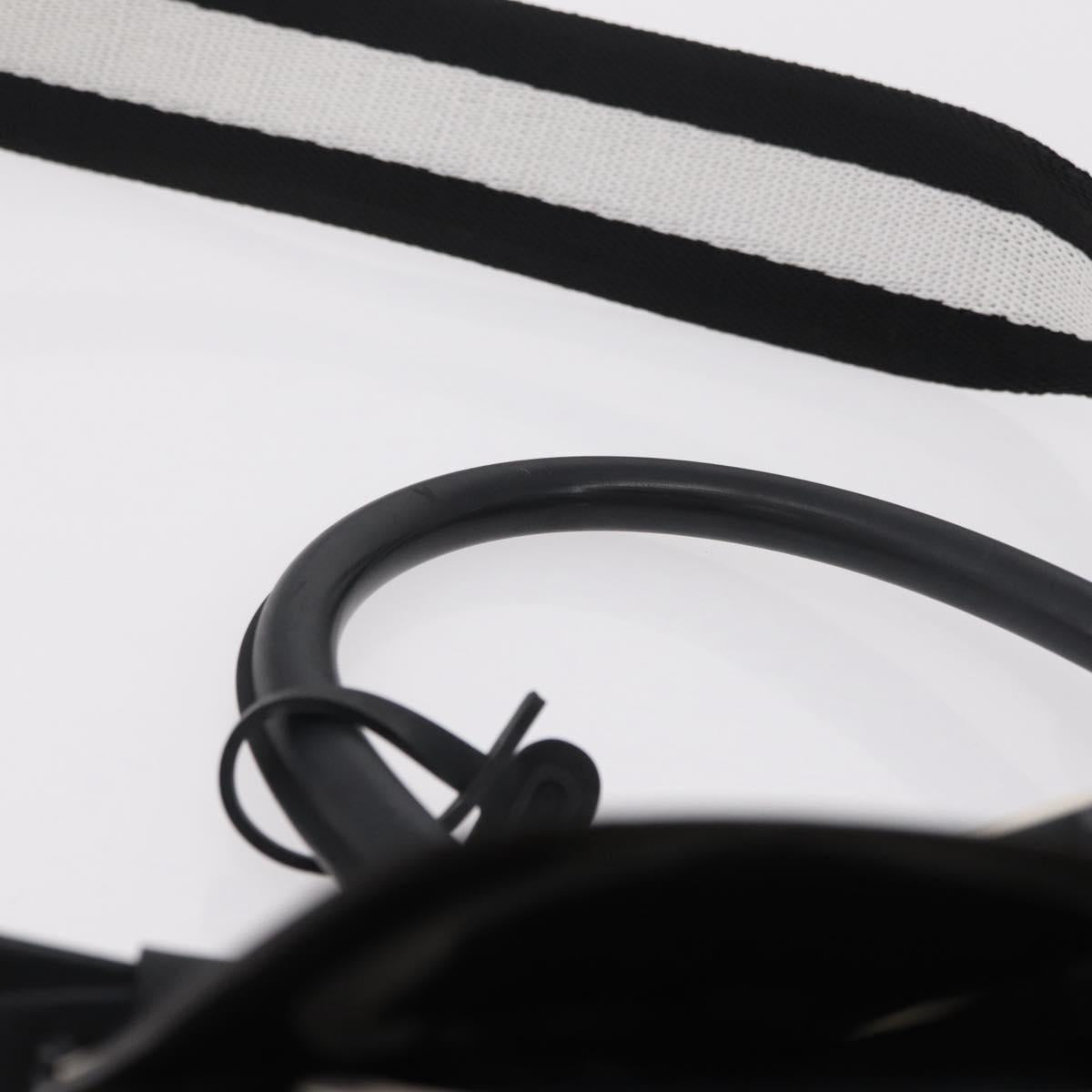 DELVAUX Brillon MM Champion Hand Bag Vinyl 2way Black White Auth BA16209V