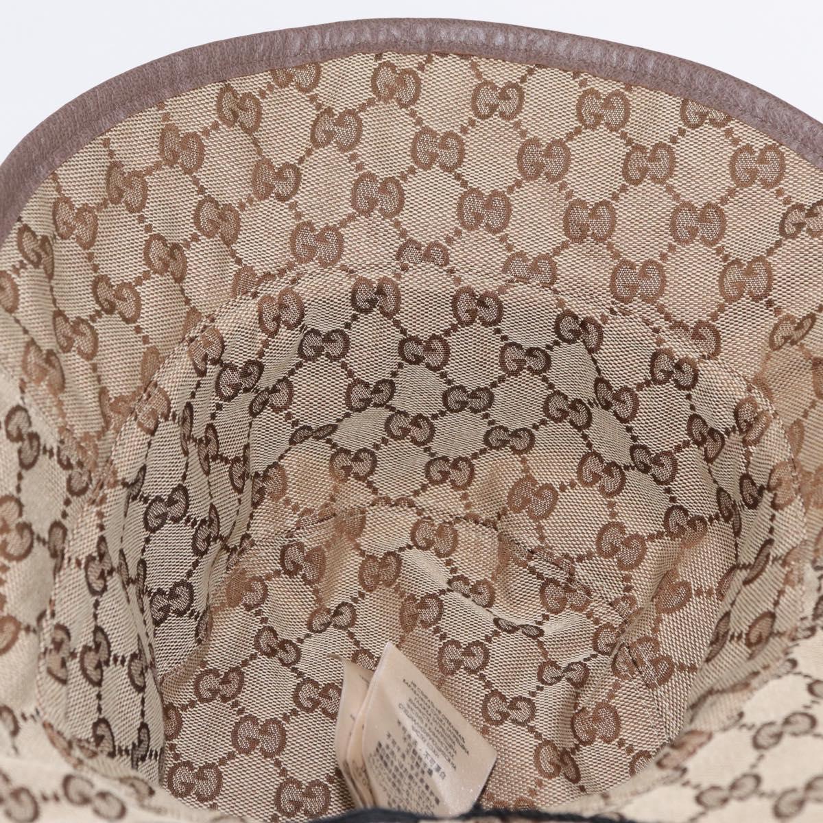 GUCCI GG Bucket Hat Canvas Beige 700851 Auth BA16213V