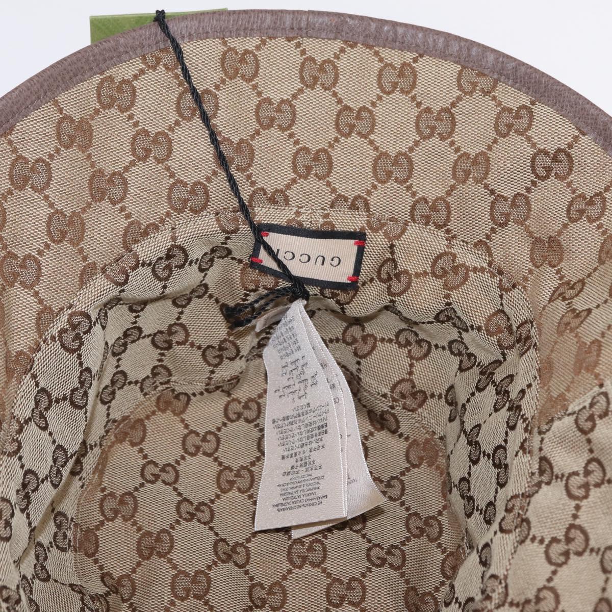 GUCCI GG Bucket Hat Canvas Beige 700851 Auth BA16213V
