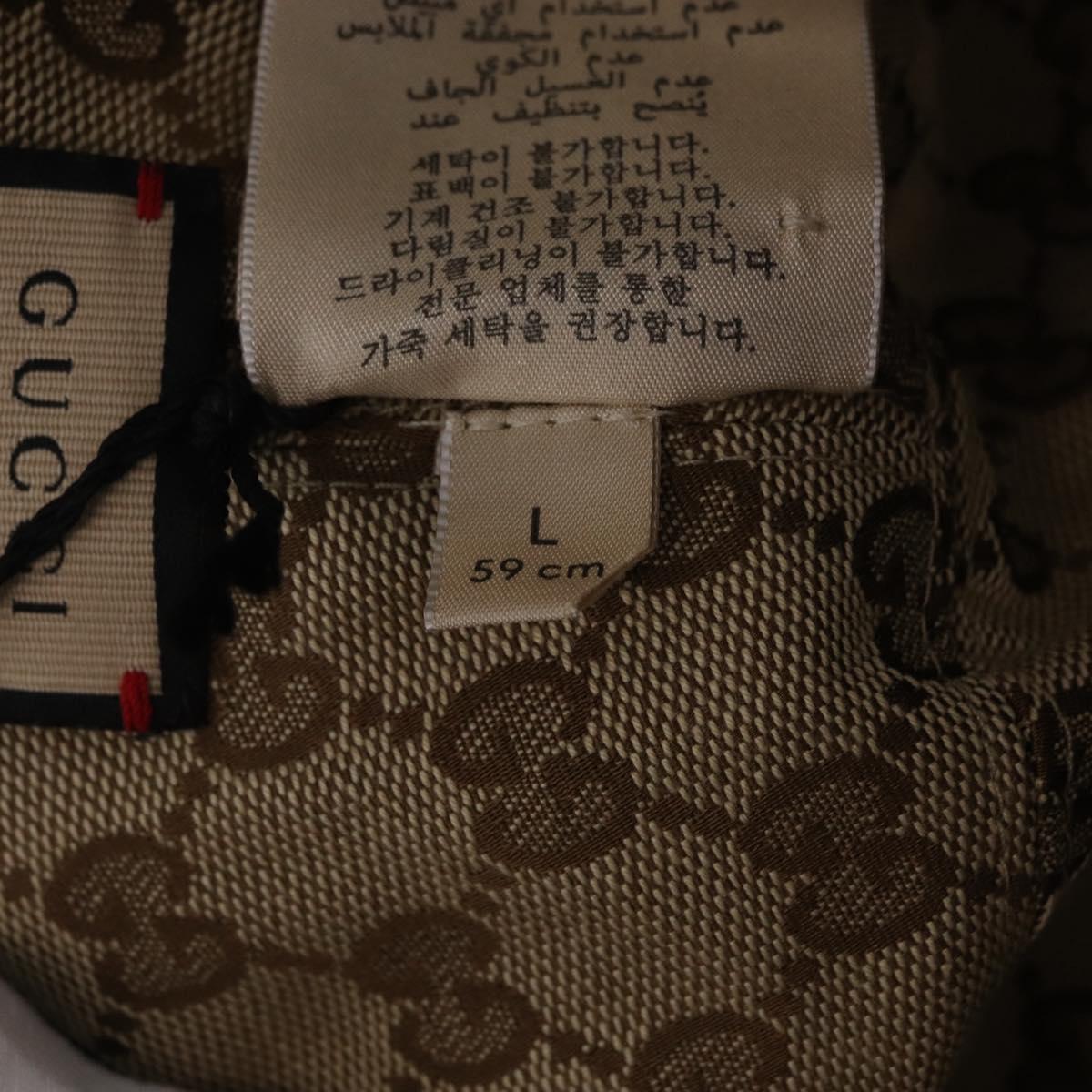 GUCCI GG Bucket Hat Canvas Beige 700851 Auth BA16213V