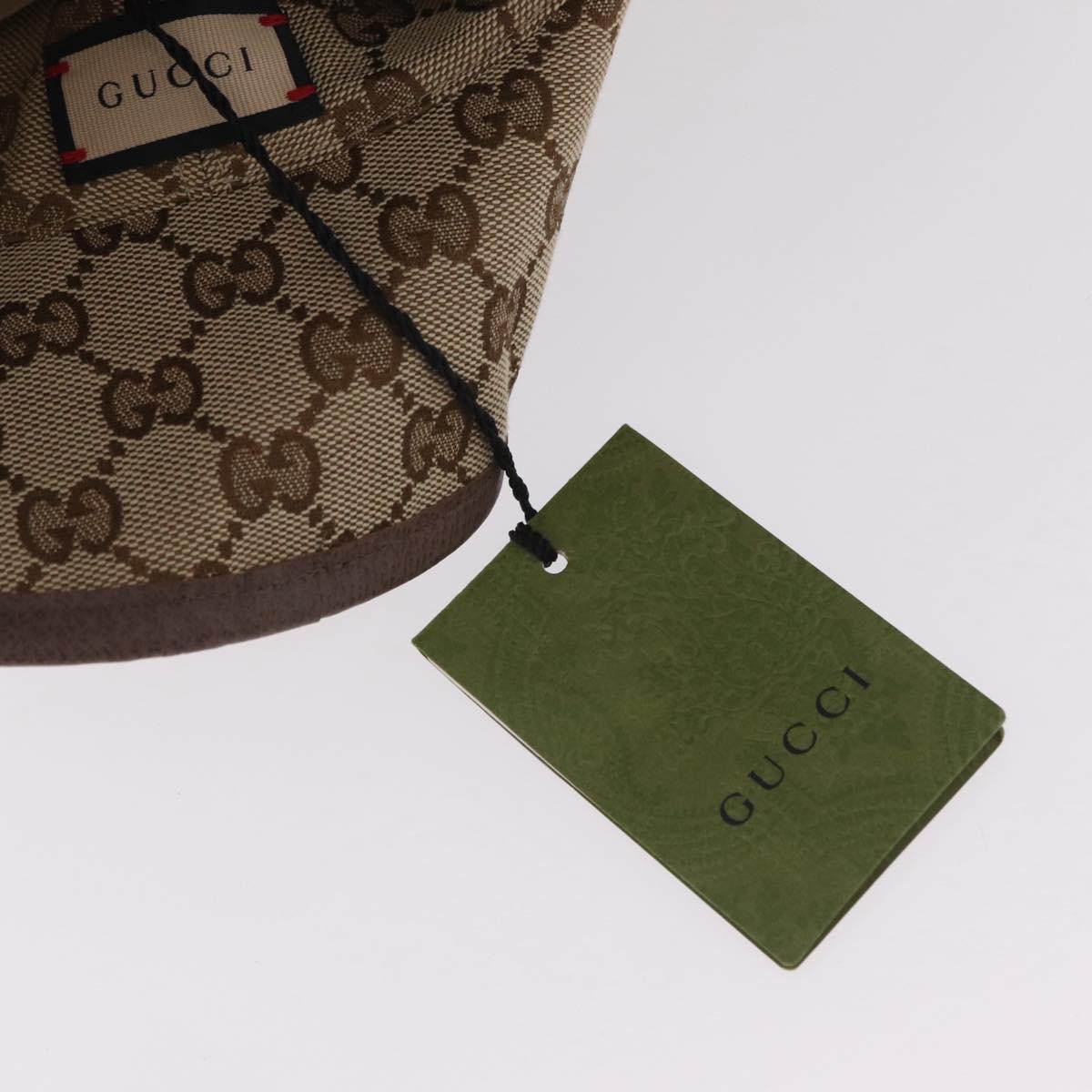 GUCCI GG Bucket Hat Canvas Beige 700851 Auth BA16213V