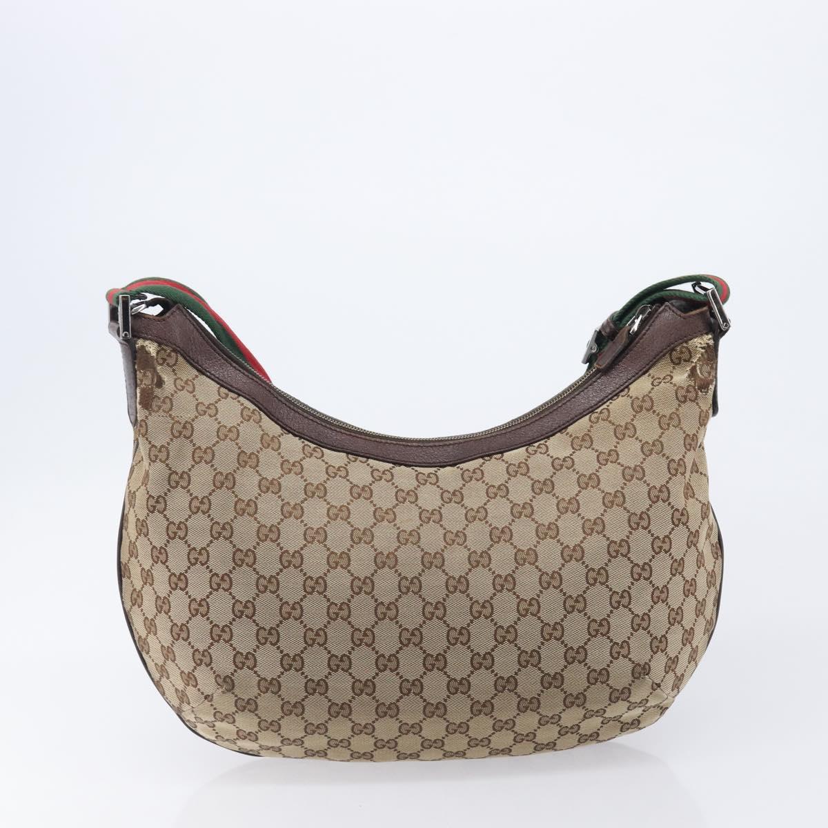GUCCI GG Canvas Web Sherry Line Tote Bag Shoulder Bag 2 Set Beige Auth BA16222