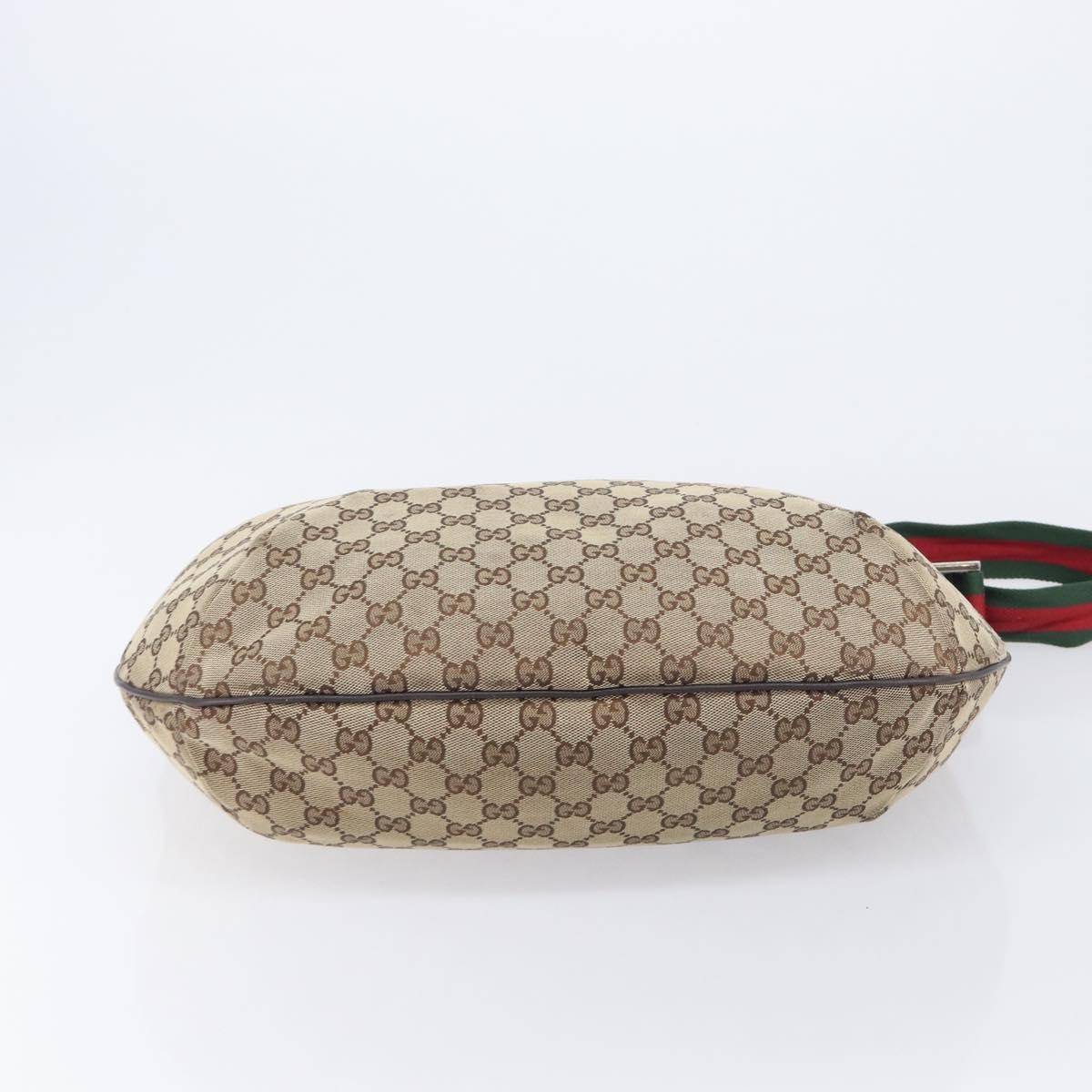 GUCCI GG Canvas Web Sherry Line Tote Bag Shoulder Bag 2 Set Beige Auth BA16222