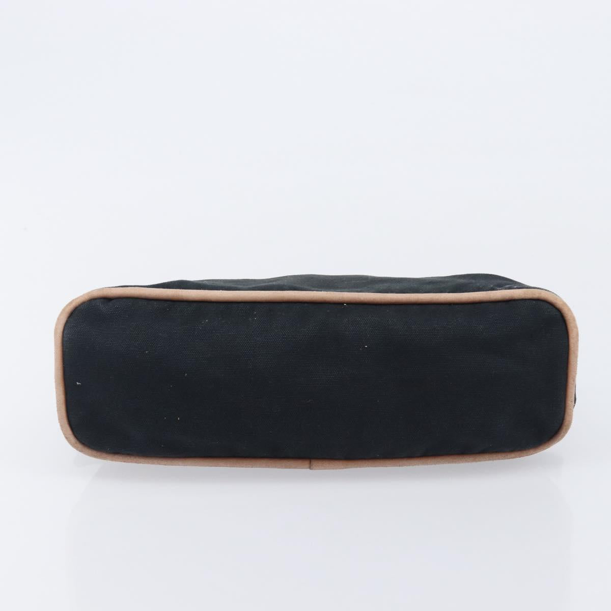 HERMES Pouch Hand Bag Canvas 3 Set Black Navy Auth BA16223