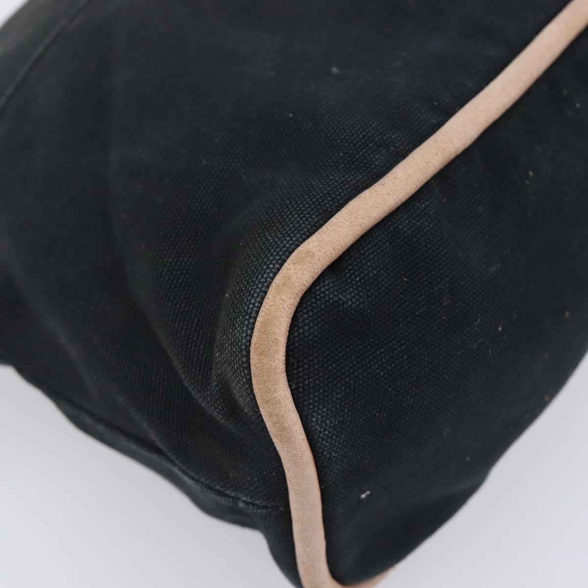HERMES Pouch Hand Bag Canvas 3 Set Black Navy Auth BA16223