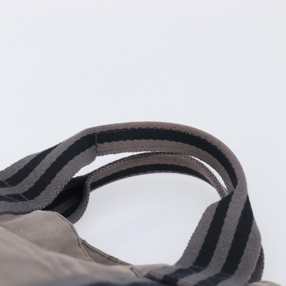 HERMES Pouch Hand Bag Canvas 3 Set Black Navy Auth BA16223