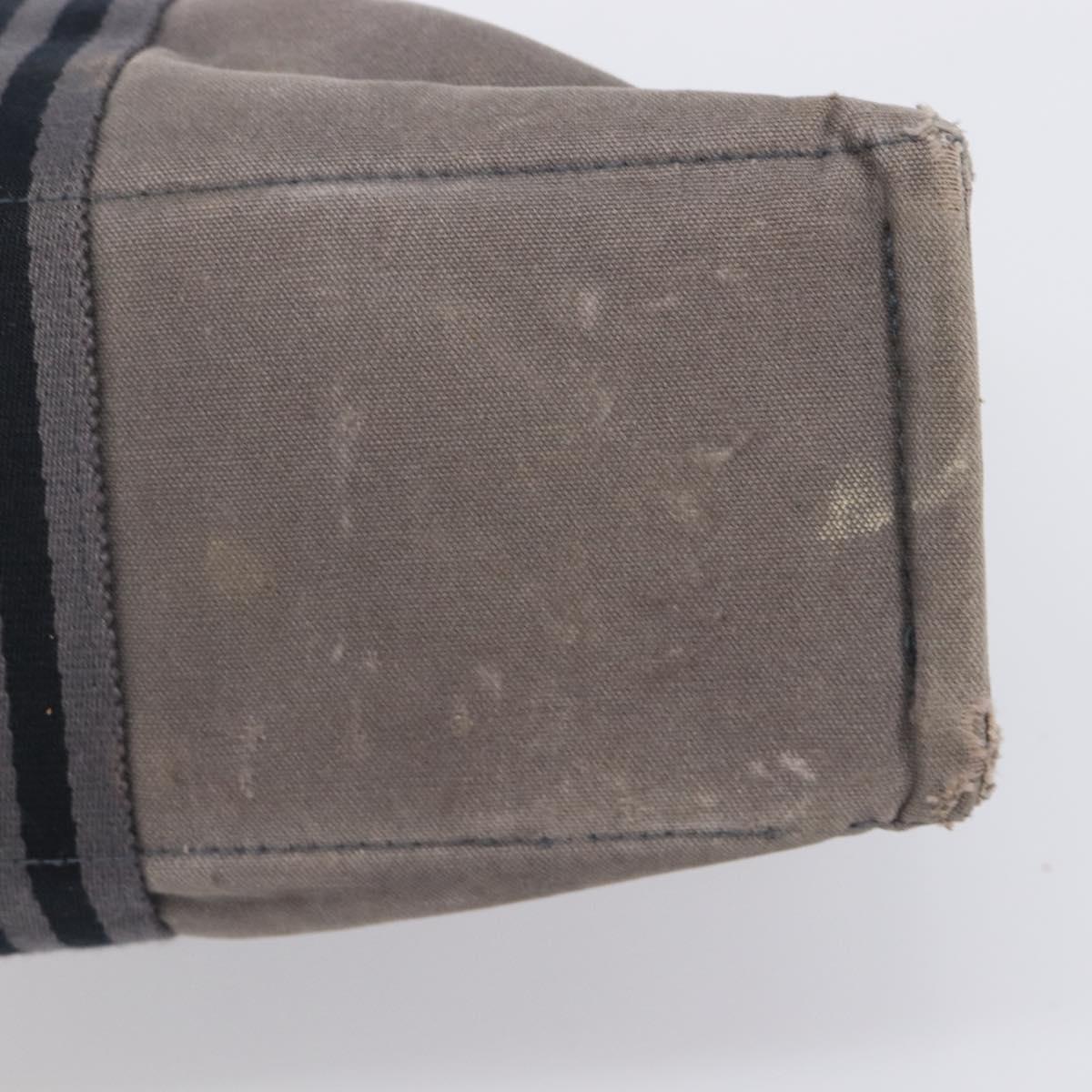 HERMES Pouch Hand Bag Canvas 3 Set Black Navy Auth BA16223