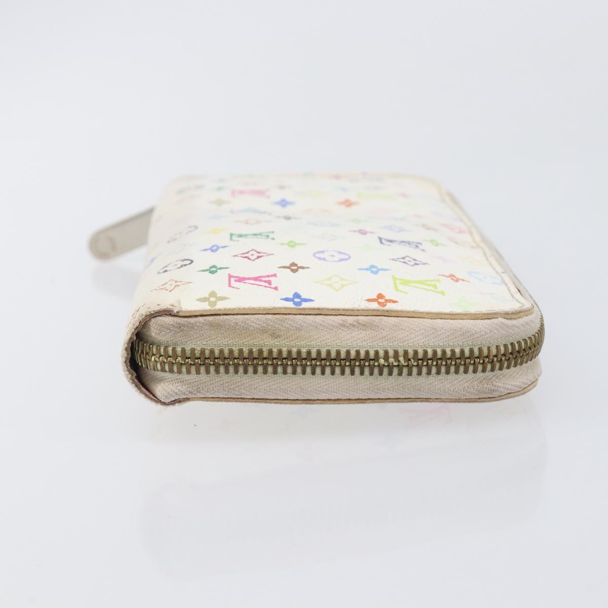 LOUIS VUITTON Monogram Multicolor Long Wallet 2 Set White LV Auth BA16225