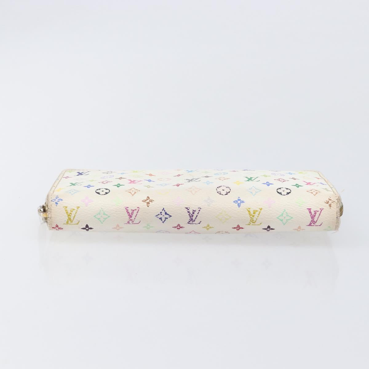 LOUIS VUITTON Monogram Multicolor Long Wallet 2 Set White LV Auth BA16225