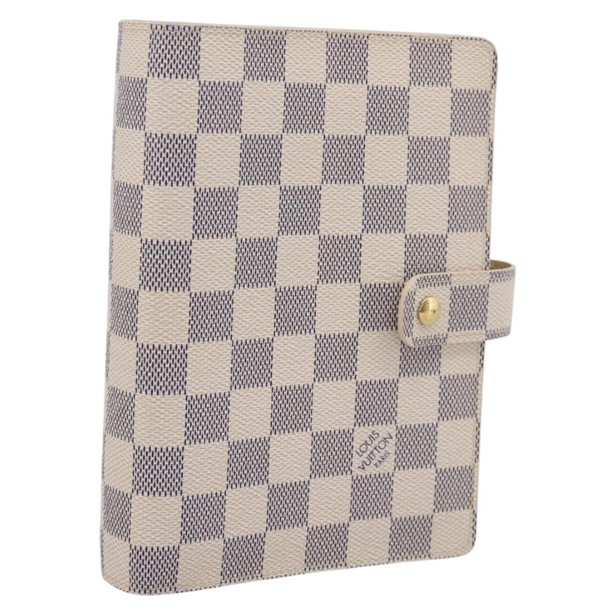 LOUIS VUITTON Damier Azur Agenda MM Day Planner Cover R20707 LV Auth BA16255V