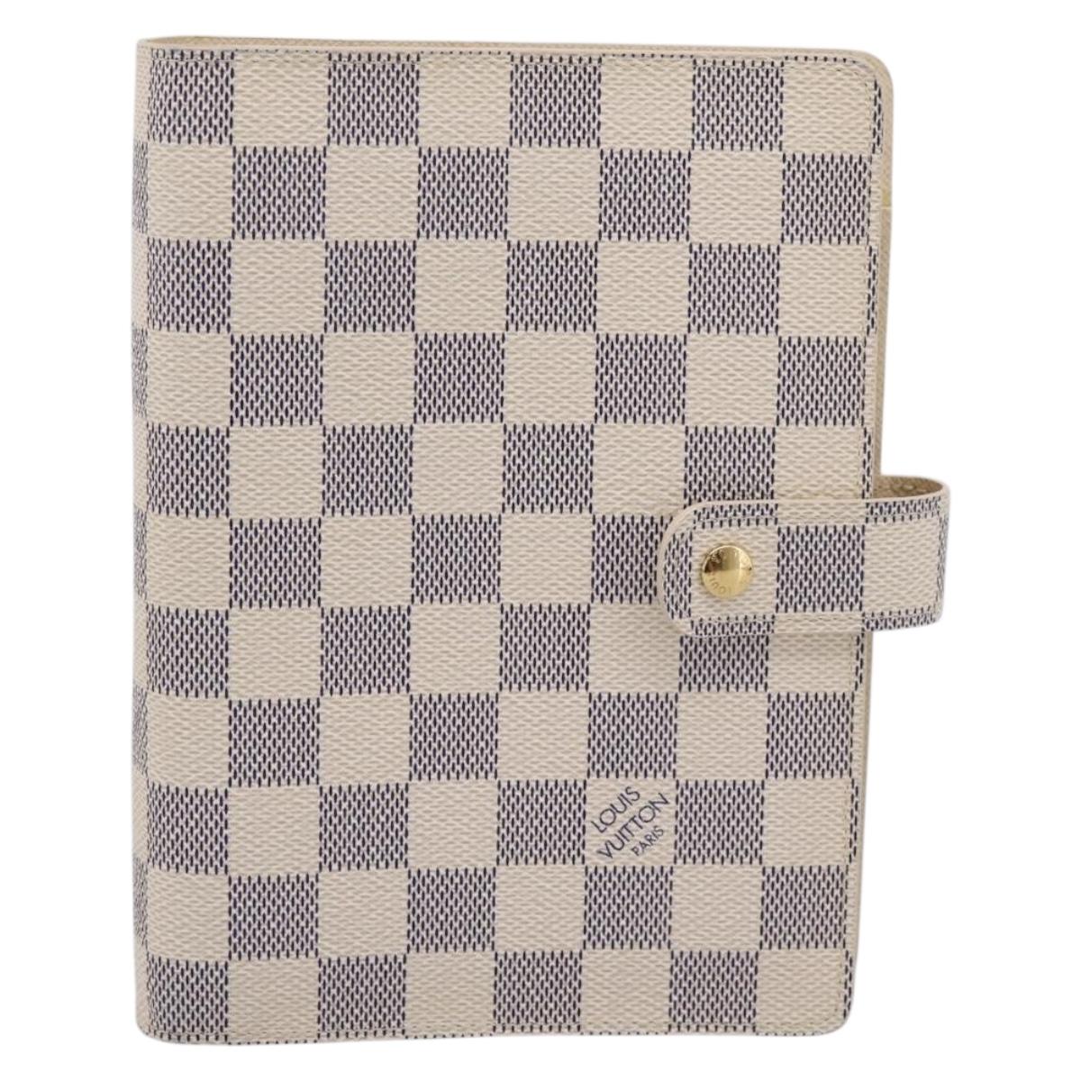 LOUIS VUITTON Damier Azur Agenda MM Day Planner Cover R20707 LV Auth BA16255V
