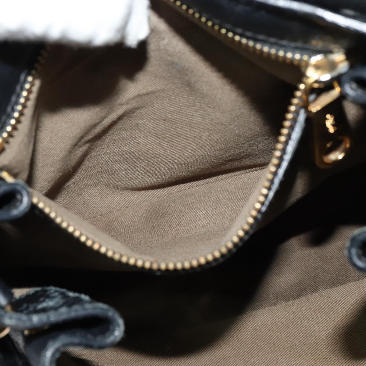 Chloe Elsie Hand Bag Leather 2way Black Gold Auth BA1626