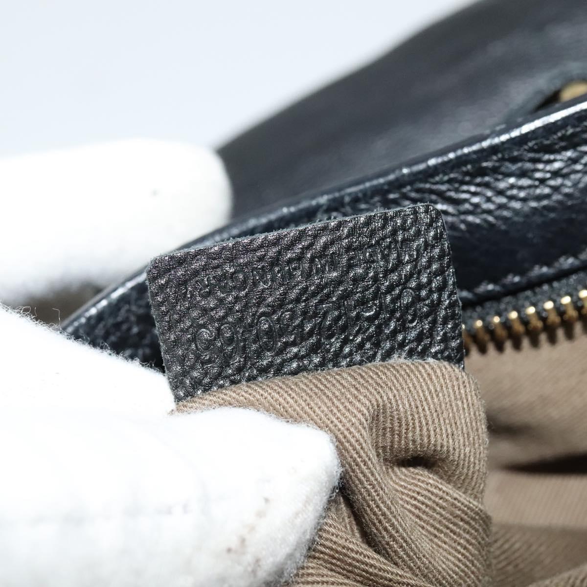 Chloe Elsie Hand Bag Leather 2way Black Gold Auth BA1626