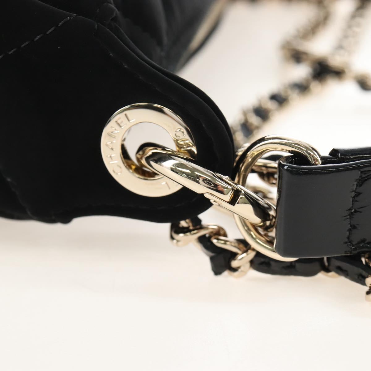 CHANEL Coconeig Chain Shoulder Bag Velvet 2way Black Gold Tone CC Auth BA16260SM