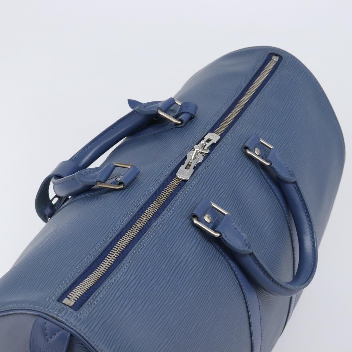 LOUIS VUITTON Epi Keepall 45 Boston Bag Blue Myrtille M5906G LV Auth BA16261V