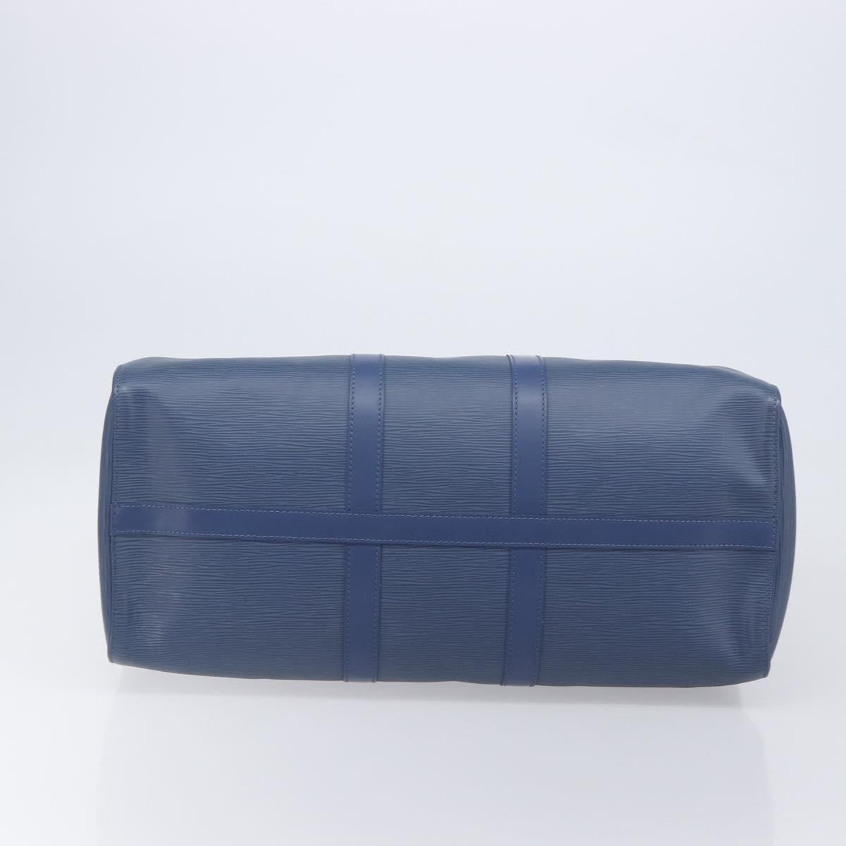 LOUIS VUITTON Epi Keepall 45 Boston Bag Blue Myrtille M5906G LV Auth BA16261V