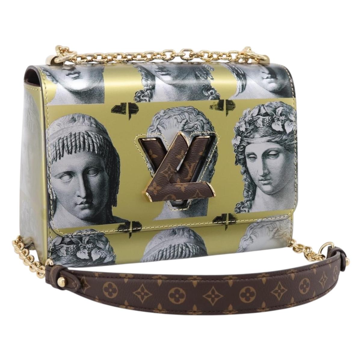 LOUIS VUITTON Monogram Fornasetti Twist MM Bag Gold M59137 LV Auth BA16263SM