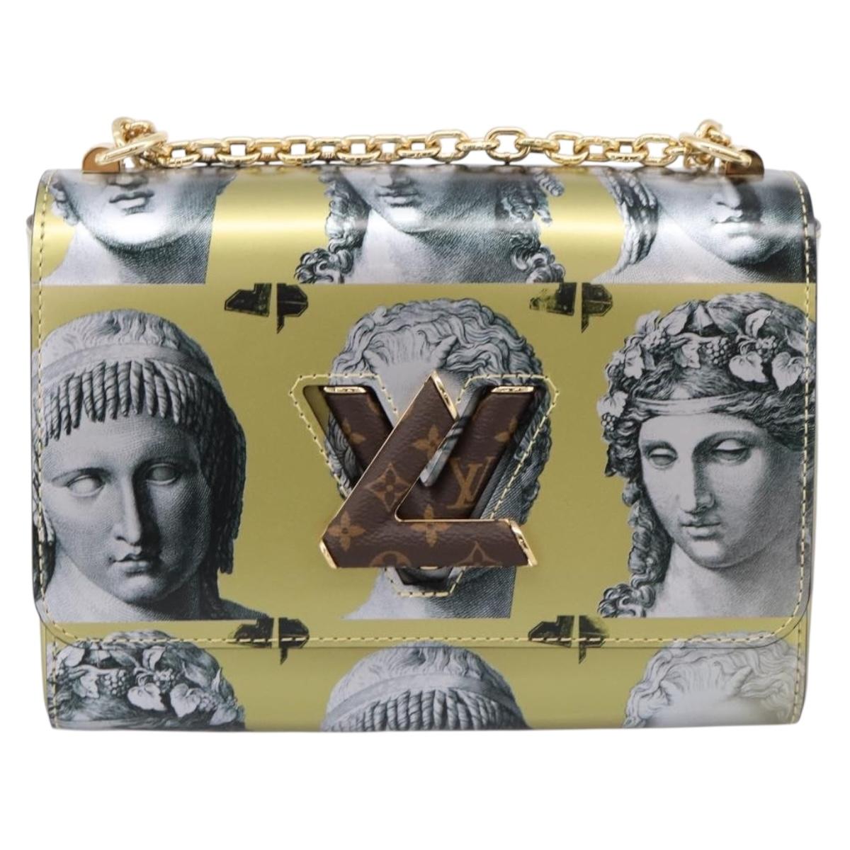 LOUIS VUITTON Monogram Fornasetti Twist MM Bag Gold M59137 LV Auth BA16263SM