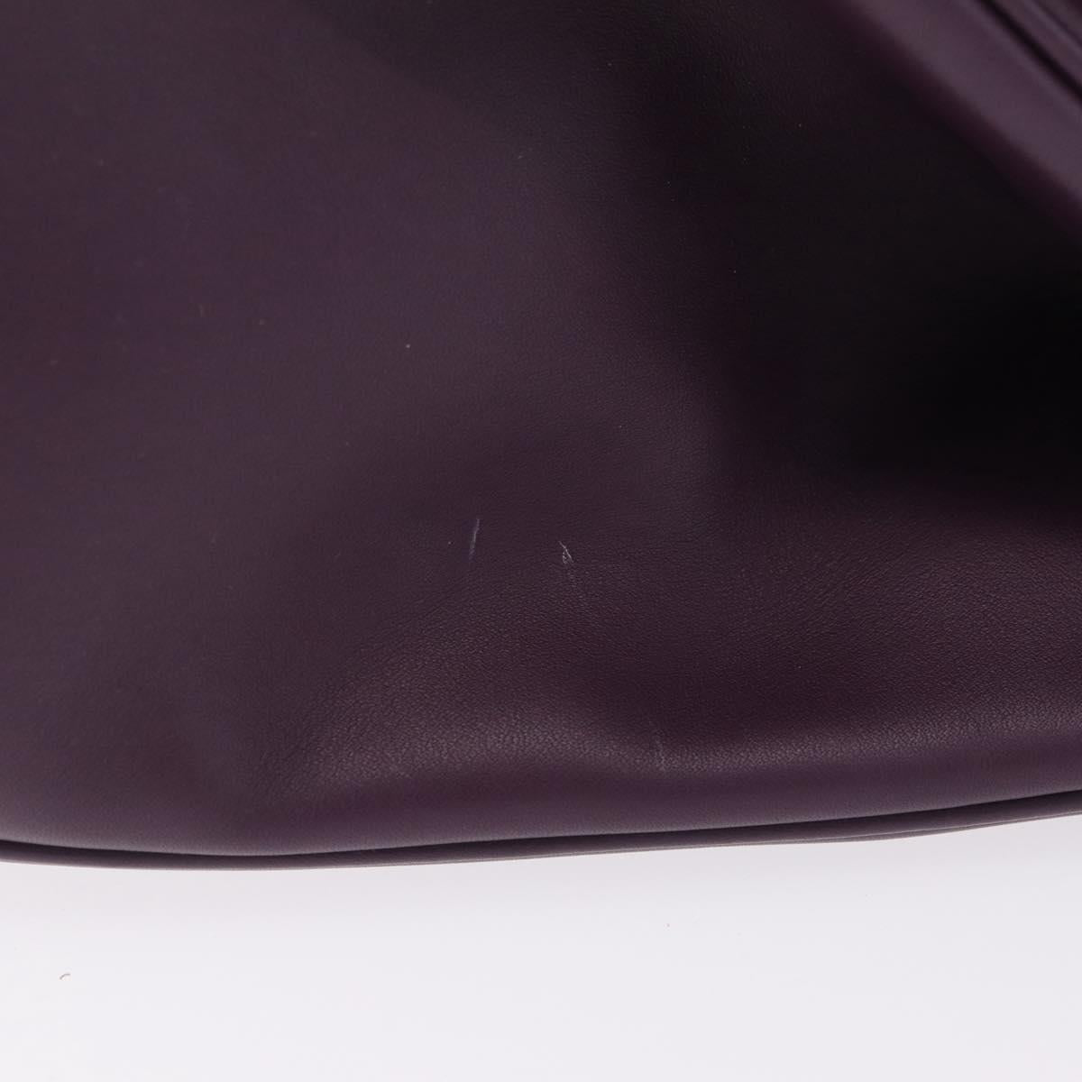 Salvatore Ferragamo Studio Bag Small Leather 2way Purple Silver Auth BA16267V