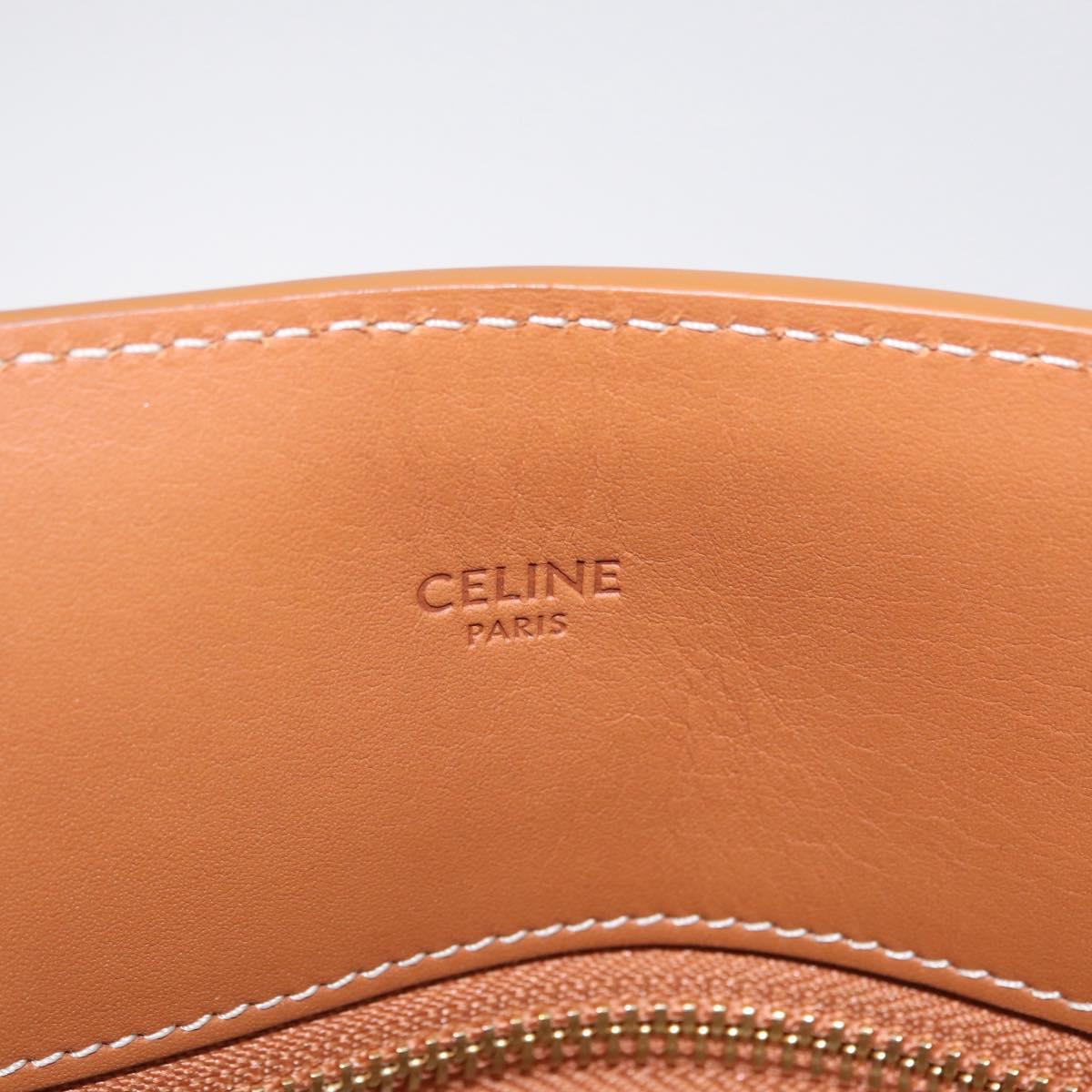 CELINE Vertical Cabas Large Hand Bag Canvas Ivory Gold Tone Auth BA16270M