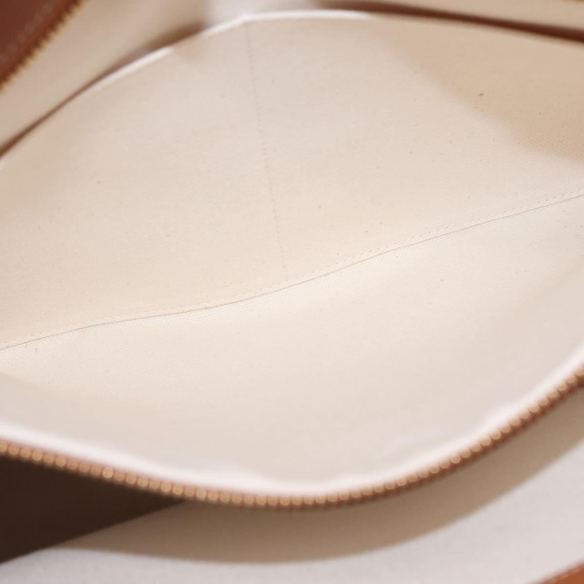 CELINE Vertical Cabas Large Hand Bag Canvas Ivory Gold Tone Auth BA16270M