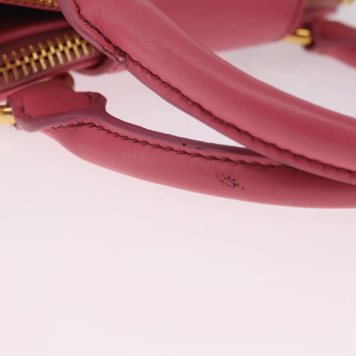 Miu Miu Matelasse Hand Bag Leather 2way Pink Gold Tone Auth BA16301V