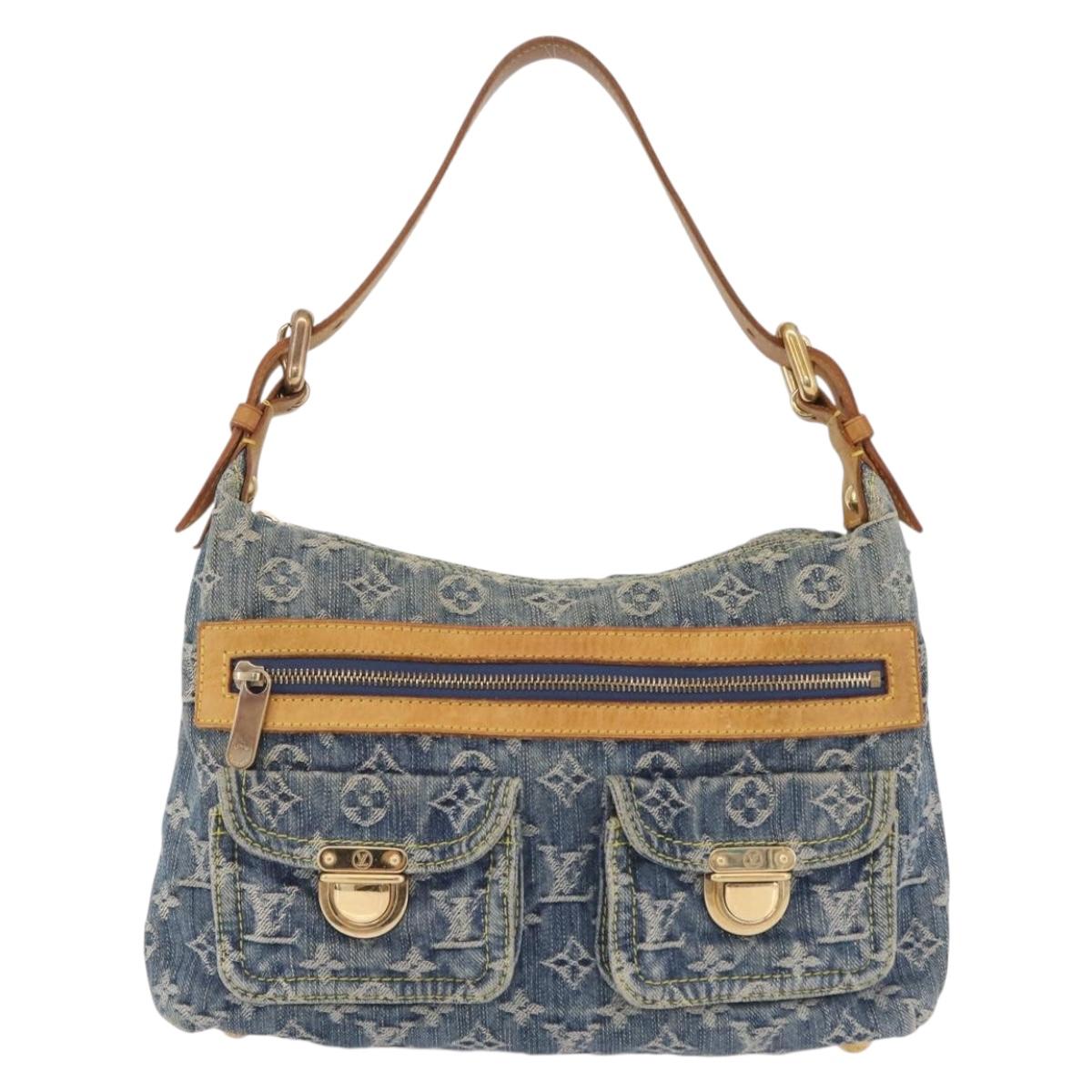 LOUIS VUITTON Monogram Denim Buggy PM Shoulder Bag Blue M95049 LV Auth BA16311V