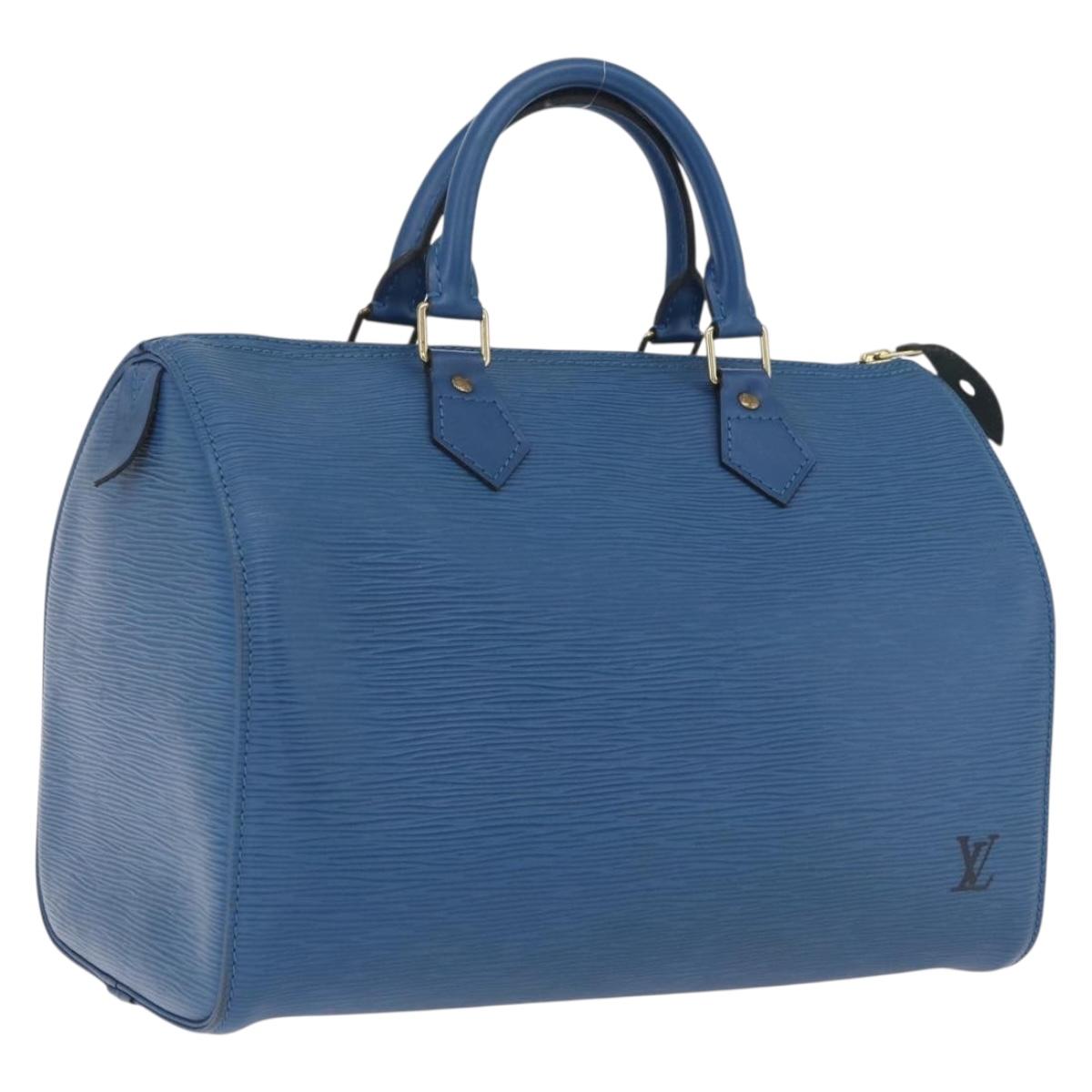 LOUIS VUITTON Epi Speedy 30 Hand Bag Toledo Blue M43005 LV Auth BA16316