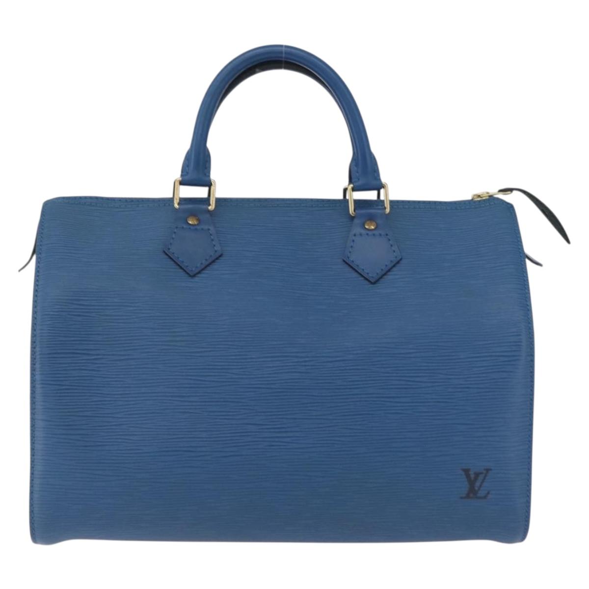 LOUIS VUITTON Epi Speedy 30 Hand Bag Toledo Blue M43005 LV Auth BA16316