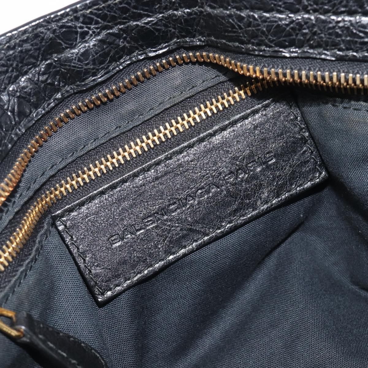 Balenciaga Giant City Hand Bag Leather 2way Black Gold 281770 Auth BA16329SAM