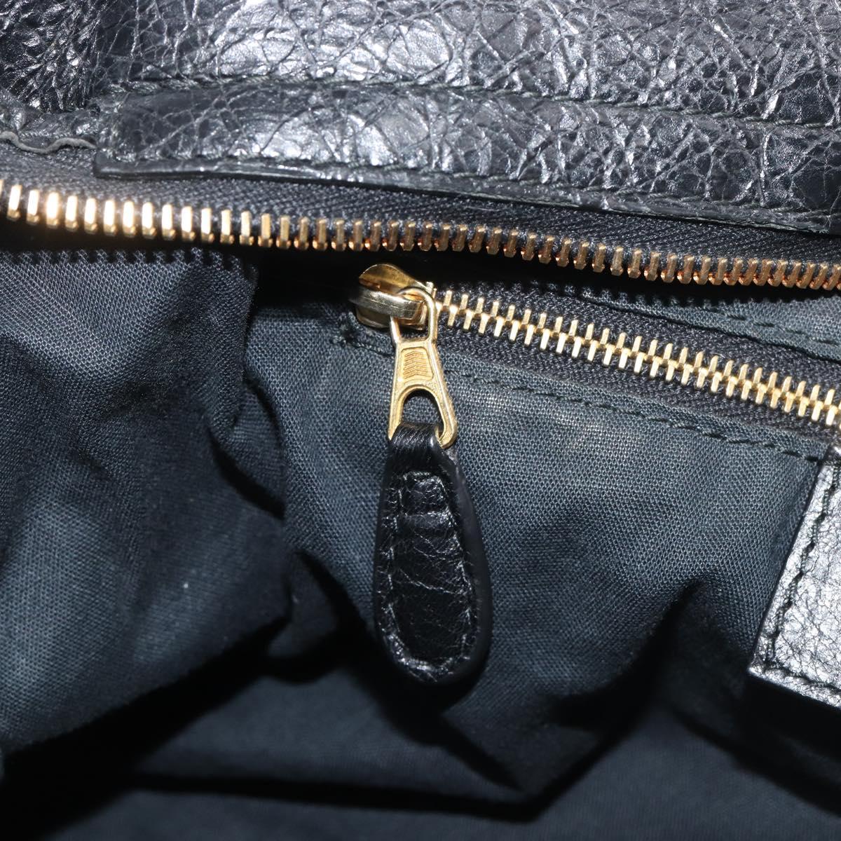 Balenciaga Giant City Hand Bag Leather 2way Black Gold 281770 Auth BA16329SAM