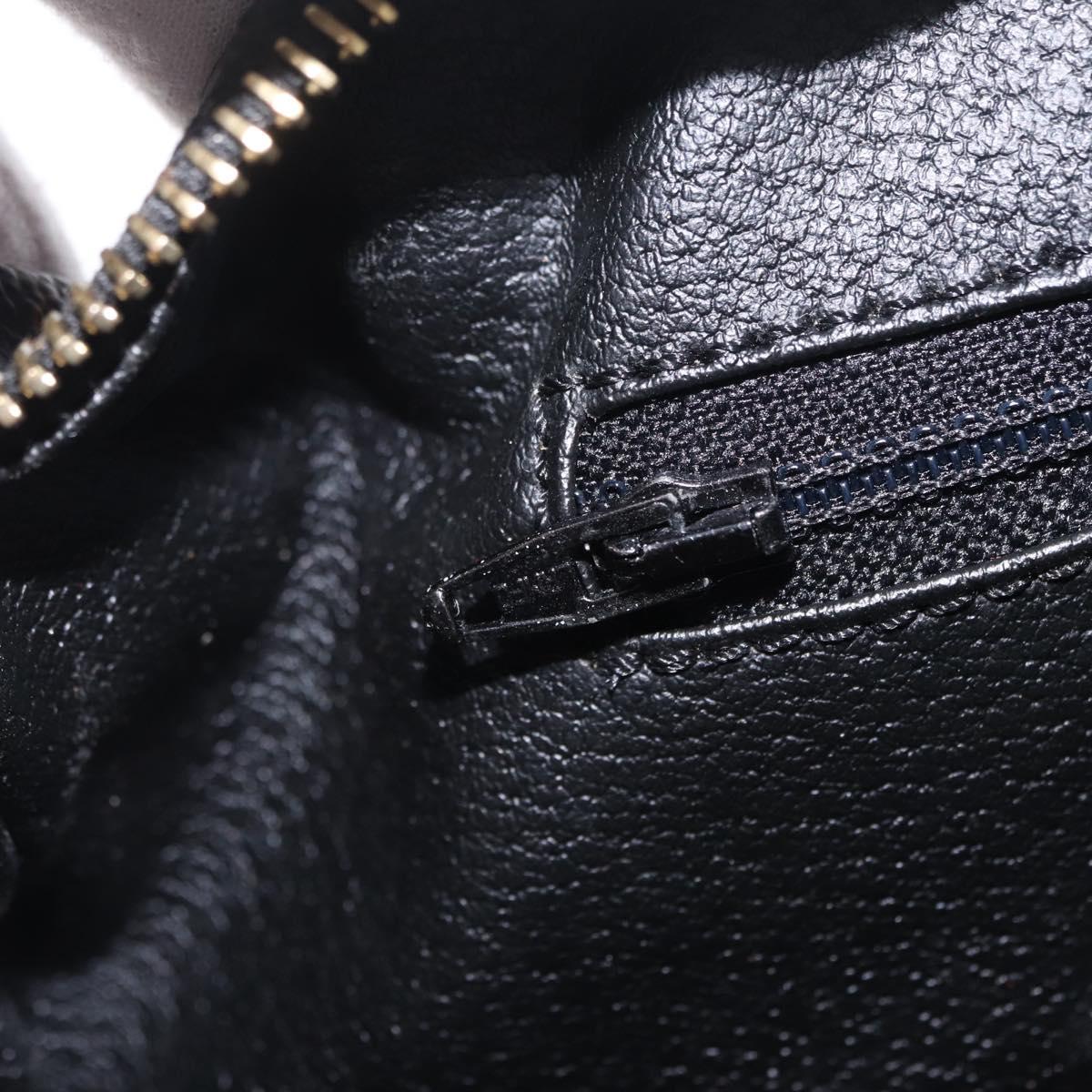 CELINE Macadam Hand Bag PVC Black Gold Tone Auth BA16333A