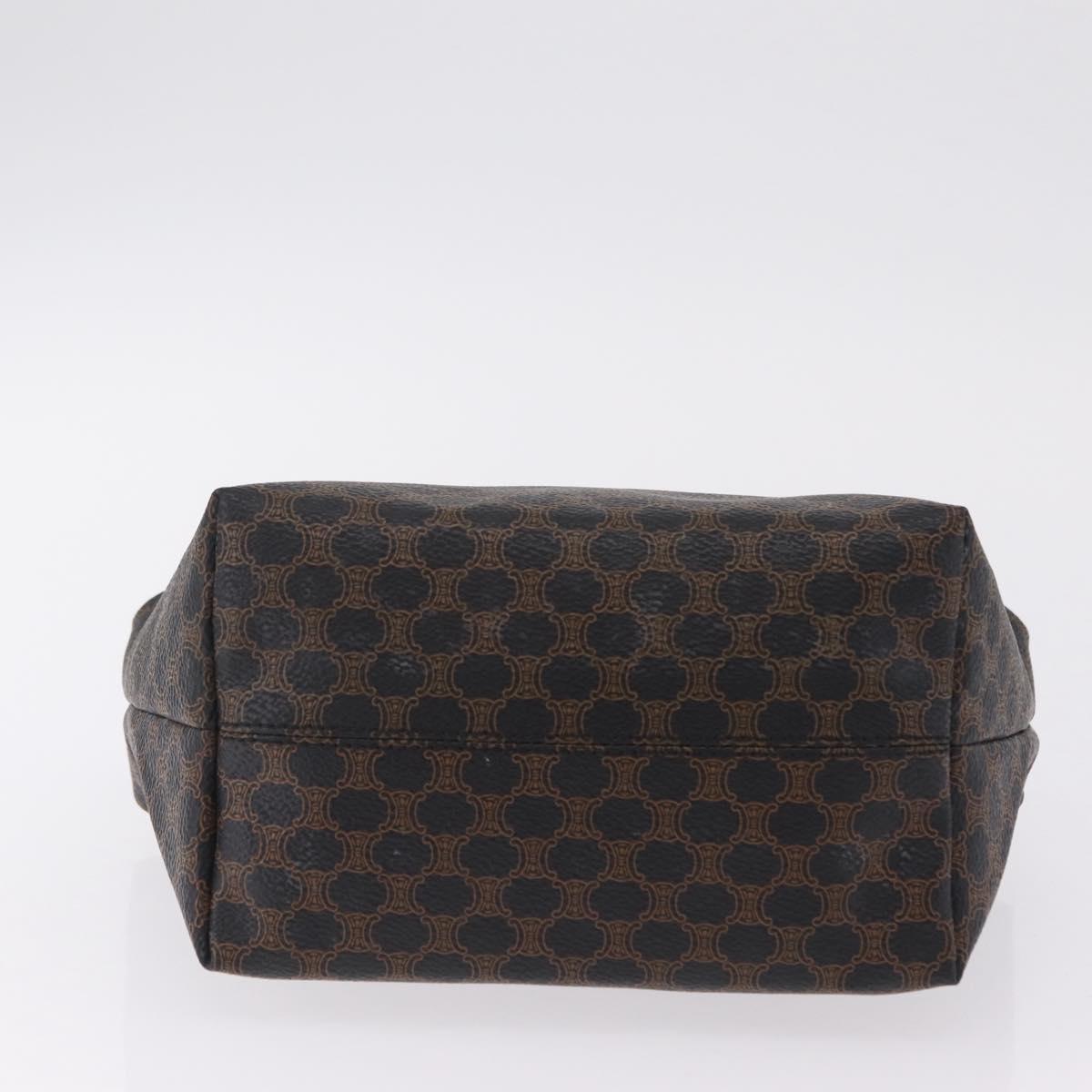 CELINE Macadam Hand Bag PVC Black Gold Tone Auth BA16333A