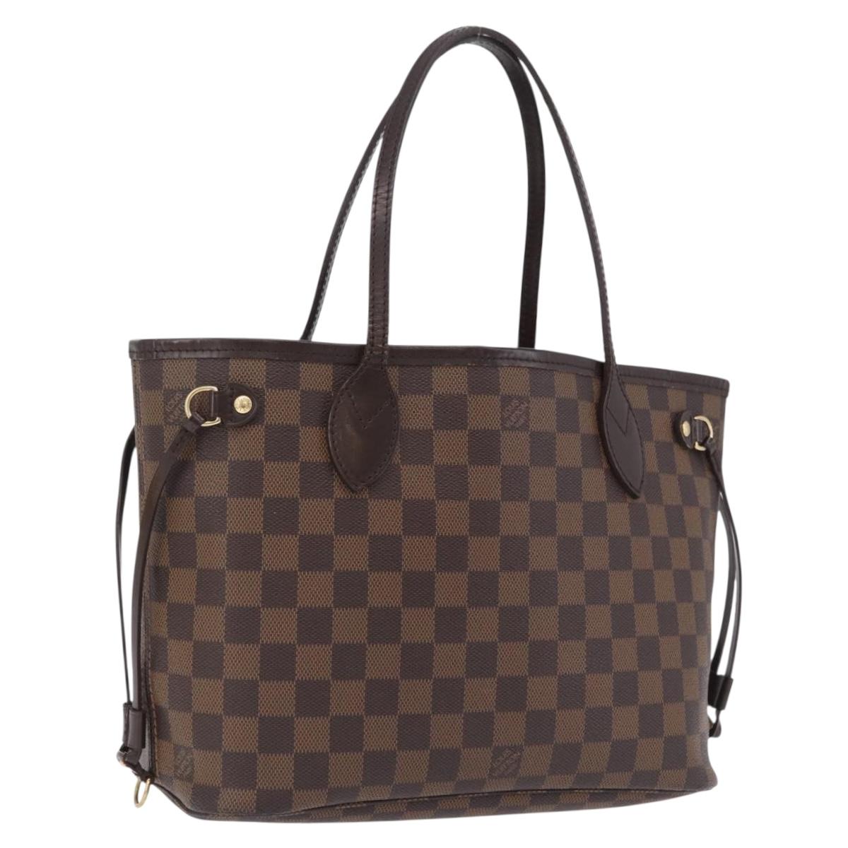 LOUIS VUITTON Damier Ebene Neverfull PM Tote Bag N51109 LV Auth BA16340A